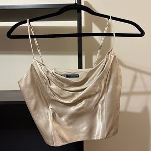 Zara cowl neck crop top